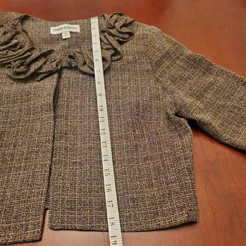 Danny & Nicole Textured Brown Dress/Jacket Set - Picture 10 of 14